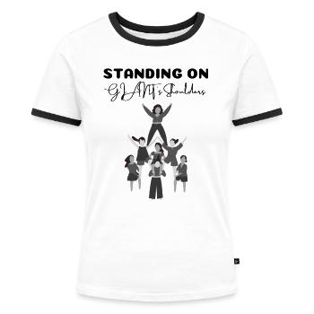 Stronger Together Women ! - T-shirt contrasté Femme - blanc/noir - Devant - Selfina (174cm)