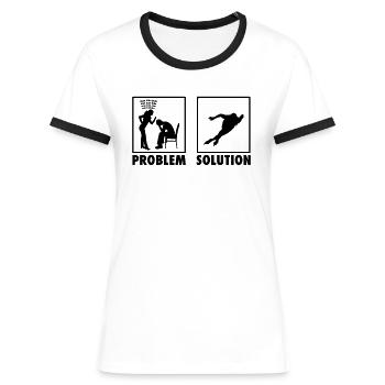 Speedskating Speed Skater Ice Skating Statement - Women's Ringer T-Shirt - white/black - Front - Selfina (174cm)