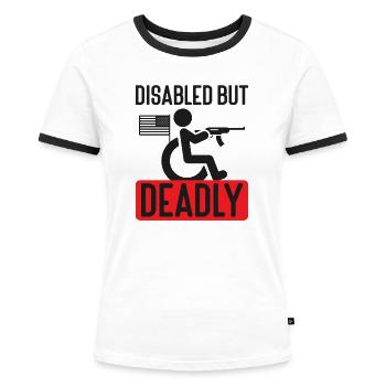 2nd Amendment Gun Lover Pro Gun Control - Women's Ringer T-Shirt - white/black - Front - Selfina (174cm)
