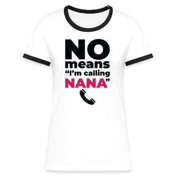 Großelterntag Oma verwöhnt Lieblingsenkel - Frauen Kontrast-T-Shirt - Weiß/Schwarz - Vorne - Selfina (174cm)
