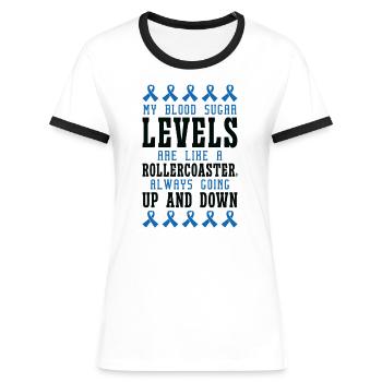 Diabetische Bauchspeicheldrüse - Frauen Kontrast-T-Shirt - Weiß/Schwarz - Vorne - Selfina (174cm)
