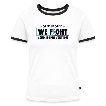 988 Suicide Prevention Awareness Month Mental - Women's Ringer T-Shirt - white/black - Front - Selfina (174cm)