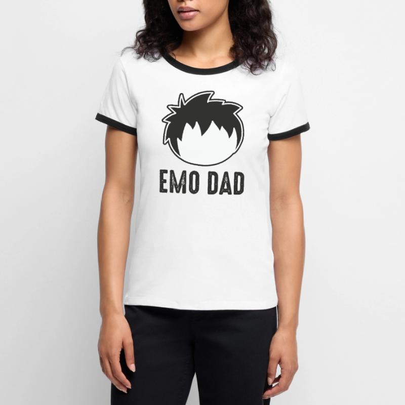 Bâton Emo Emo Y2K Emo Goth Goth Alt Alternative T-shirt contrasté Femme