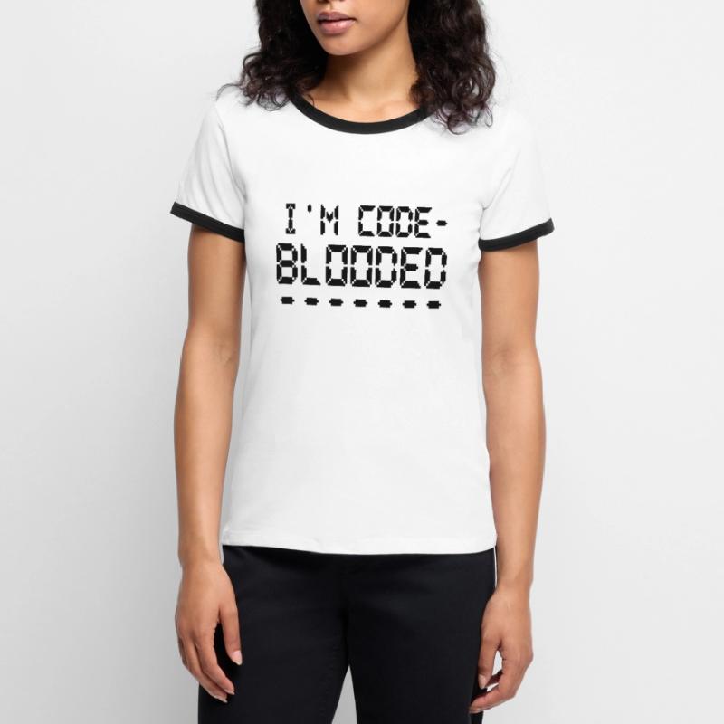 Computer Programming I'm Code Blooded Programmer Women's Ringer T-Shirt