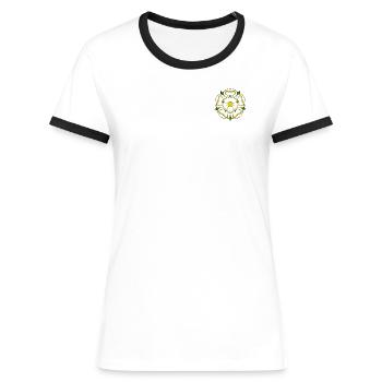 The Yorkshire Rose - Women's Ringer T-Shirt - white/black - Front - Selfina (174cm)