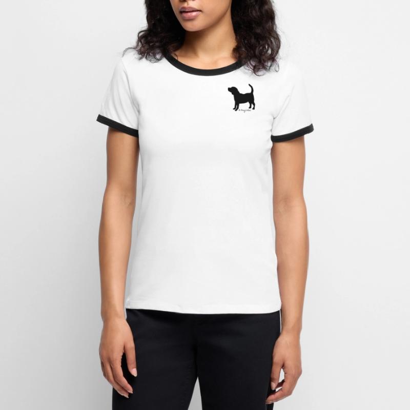 beagle miłość Koszulka damska z kontrastowymi wstawkami