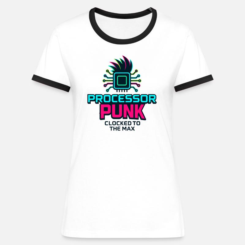 Processor Punk - Women's Ringer T-Shirt - white/black