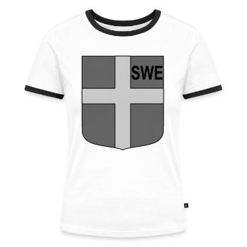 eng tactical shield - Women's Ringer T-Shirt - white/black - Front - Selfina (174cm)