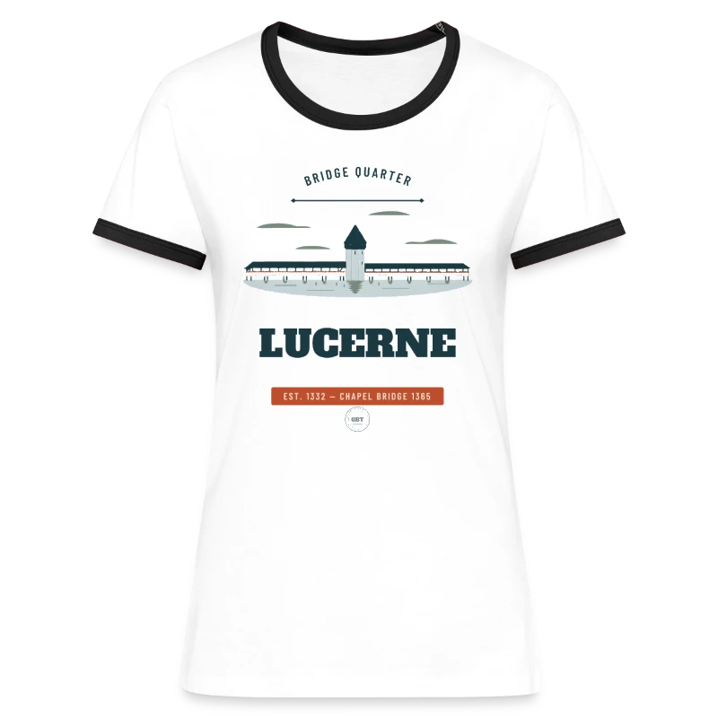 Abzeichen Lucerne auf women's ringer t-shirt