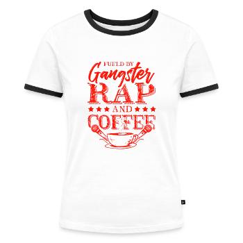 Gangster rap et café - T-shirt contrasté Femme - blanc/noir - Devant - Selfina (174cm)