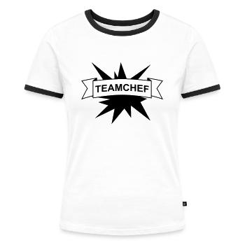 Team Teamchef - Frauen Kontrast-T-Shirt - Weiß/Schwarz - Vorne - Selfina (174cm)