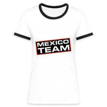 Mexico Team - Women's Ringer T-Shirt - white/black - Front - Selfina (174cm)