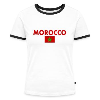 Maroc - T-shirt contrasté Femme - blanc/noir - Devant - Selfina (174cm)