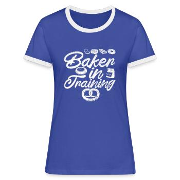 Apprenti boulanger - T-shirt contrasté Femme - bleu/blanc - Devant