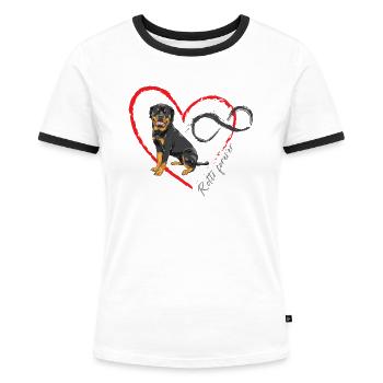 Rotti Love forever - T-shirt contrasté Femme - blanc/noir - Devant - Selfina (174cm)