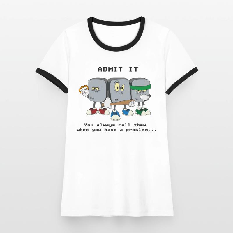 Ctrl Alt Del Computer Computer Scientist Programmer Women's Ringer T-Shirt
