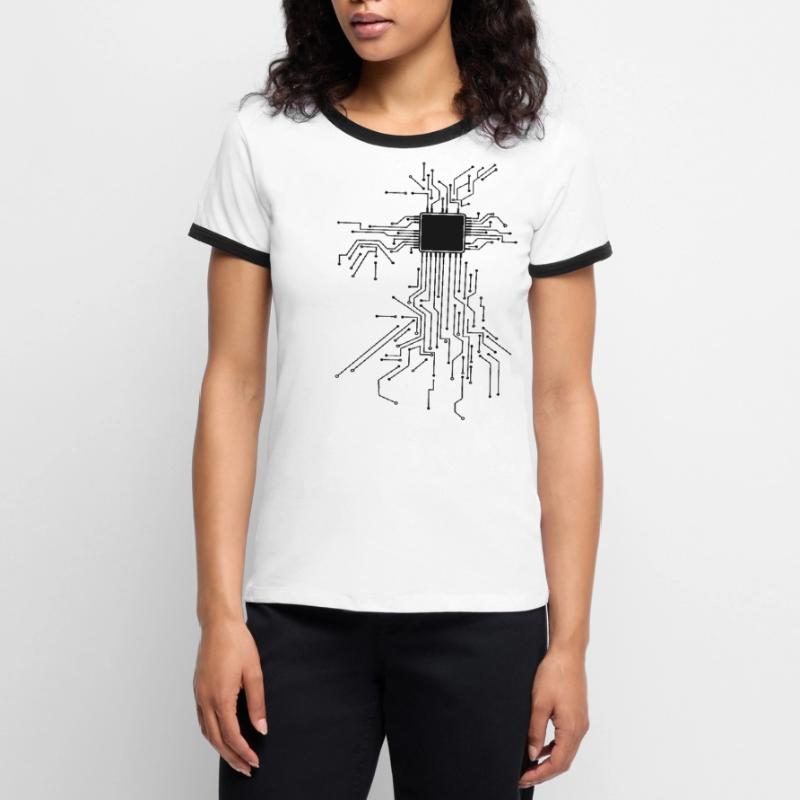 CPU Technology Nerd Computer Chip Programmer Women's Ringer T-Shirt