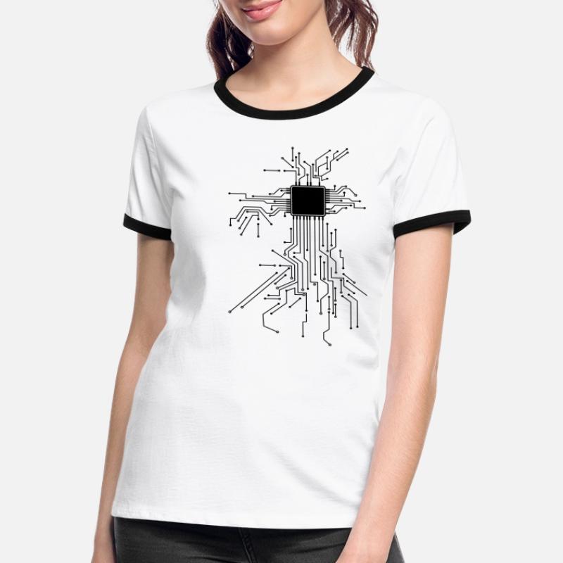 CPU Technology Nerd Computer Chip Programmer Women's Ringer T-Shirt