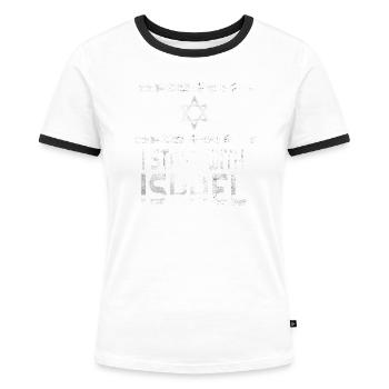 Stehe mit Israel | Deutschland Israel Freundschaft - Frauen Kontrast-T-Shirt - Weiß/Schwarz - Vorne - Selfina (174cm)