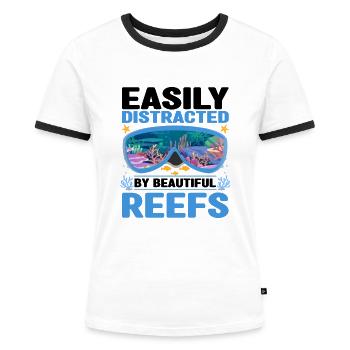 Plongeur - T-shirt contrasté Femme - blanc/noir - Devant - Selfina (174cm)