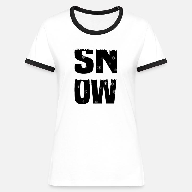 Snow Schnee - Women's Ringer T-Shirt - white/black