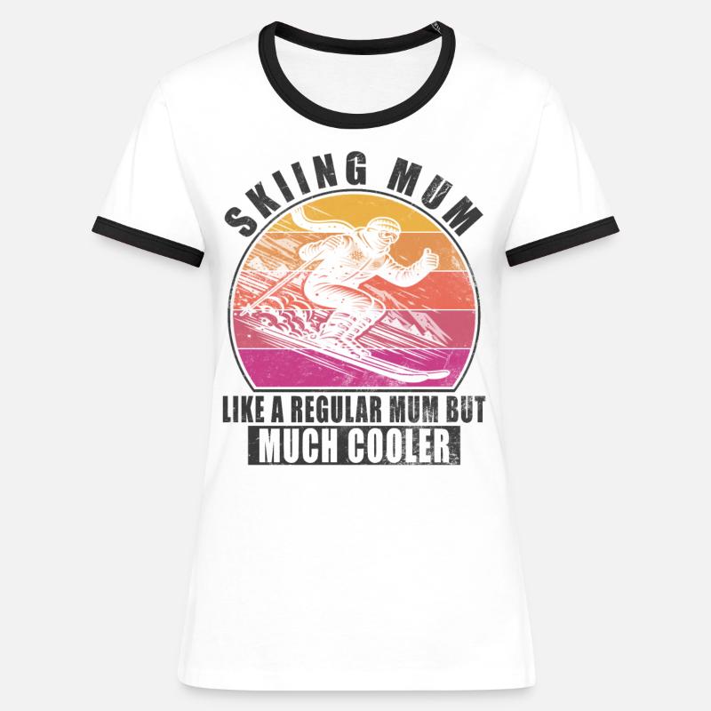 Ski Nut - Women's Ringer T-Shirt - white/black