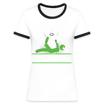 Massothérapie Humour Kinésithérapeute - T-shirt contrasté Femme - blanc/noir - Devant - Selfina (174cm)