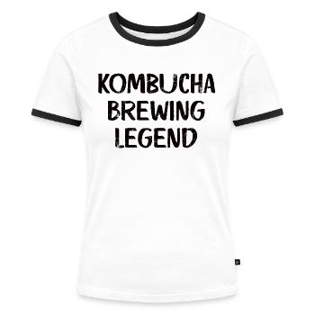 Kombucha Brewing Legend - Frauen Kontrast-T-Shirt - Weiß/Schwarz - Vorne - Selfina (174cm)