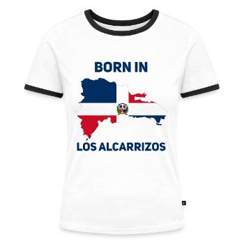 Los Alcarrizos - Frauen Kontrast-T-Shirt - Weiß/Schwarz - Vorne - Selfina (174cm)