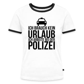 Polizist - Frauen Kontrast-T-Shirt - Weiß/Schwarz - Vorne - Selfina (174cm)