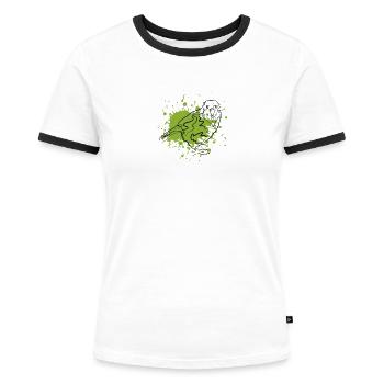 Kakapo - Frauen Kontrast-T-Shirt - Weiß/Schwarz - Vorne - Selfina (174cm)