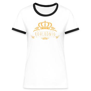 Kohlkönig Kohlkönigin Kohlfahrt Kohltour Geschenk - Frauen Kontrast-T-Shirt - Weiß/Schwarz - Vorne - Selfina (174cm)