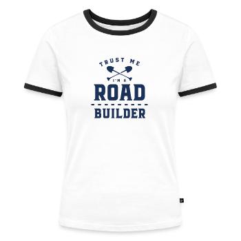 Road builders - Women's Ringer T-Shirt - white/black - Front - Selfina (174cm)
