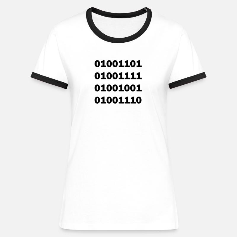 Binary code MOIN - Women's Ringer T-Shirt - white/black