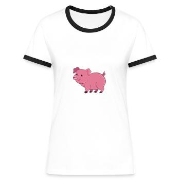 Hackfleisch Kneten Ist Wie Tiere Streicheln Nur - Frauen Kontrast-T-Shirt - Weiß/Schwarz - Vorne - Selfina (174cm)