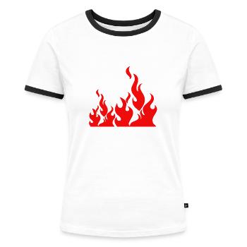 Flames blazingly impressive - Women's Ringer T-Shirt - white/black - Front - Selfina (174cm)