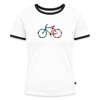 bicycle - Women's Ringer T-Shirt - white/black - Front - Selfina (174cm)