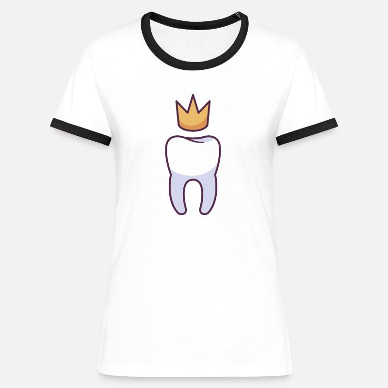 King Tooth - Women's Ringer T-Shirt - white/black