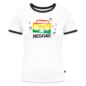 Reggae Beat - Frauen Kontrast-T-Shirt - Weiß/Schwarz - Vorne - Selfina (174cm)