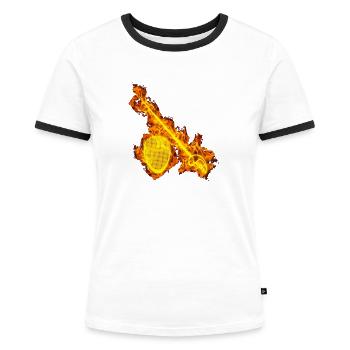 Feu Escrime Escrime Degen Escrime Masque d’escrime - T-shirt contrasté Femme - blanc/noir - Devant - Selfina (174cm)