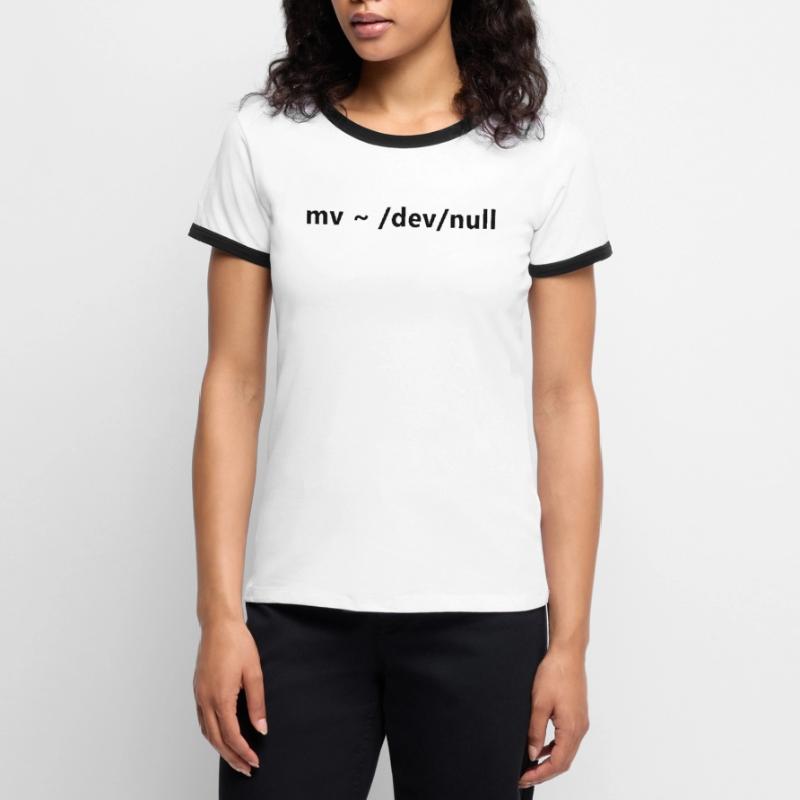 Commandes Linux dangereuses de Linux Admin T-shirt contrasté Femme