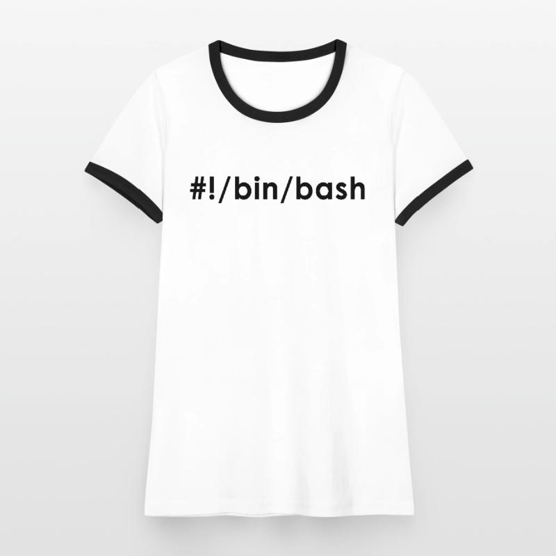 Programmer Admin Devops Linux Bash Women's Ringer T-Shirt
