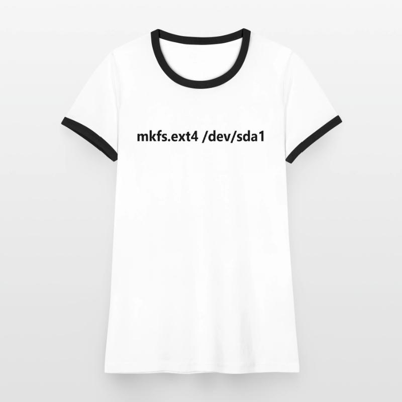Linux Admin Format de disque dur Linux T-shirt contrasté Femme