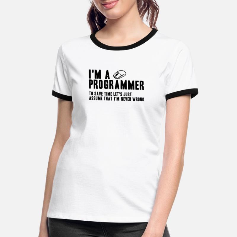 Geschenk für Programmierer Coding Programmer Frauen Kontrast-T-Shirt