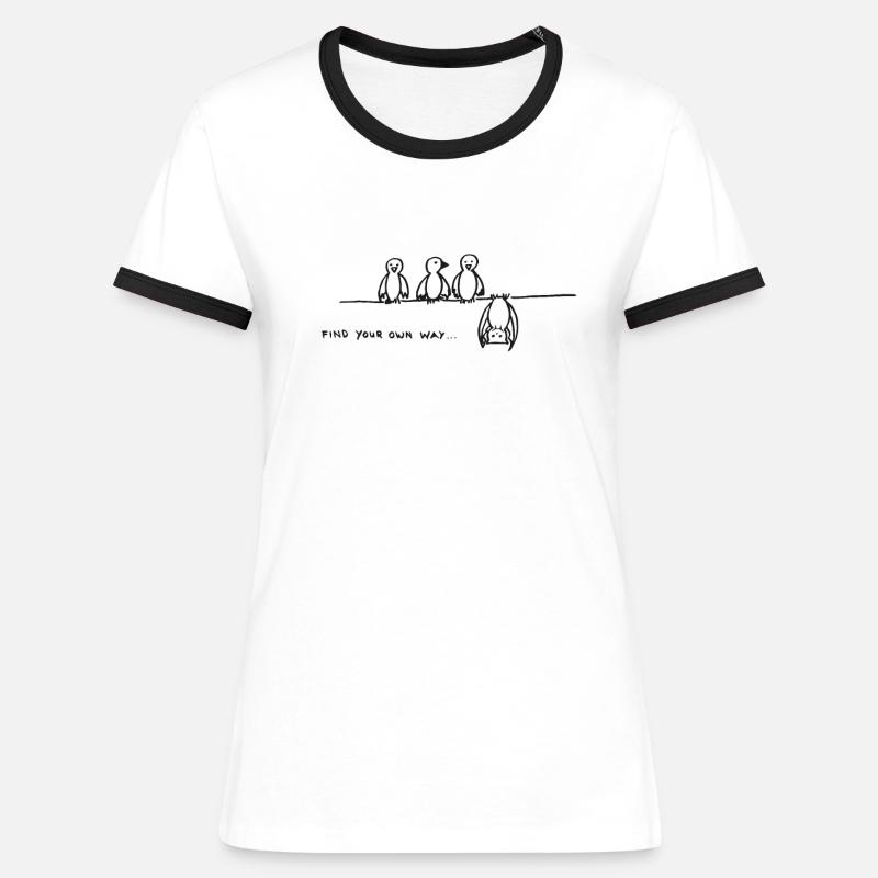 Bat Motivation Chill Relax Be Different - Women's Ringer T-Shirt - white/black