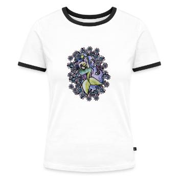 Sirène - T-shirt contrasté Femme - blanc/noir - Devant - Selfina (174cm)