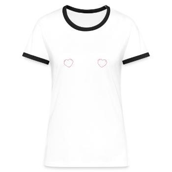 Library Lady Shirt Geschenk - Frauen Kontrast-T-Shirt - Weiß/Schwarz - Vorne - Selfina (174cm)