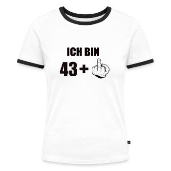 44 Geburtstag - Frauen Kontrast-T-Shirt - Weiß/Schwarz - Vorne - Selfina (174cm)
