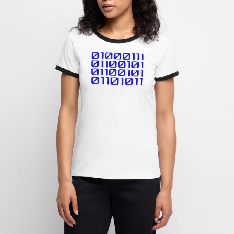 Funny Coder Binärcode Programmierer Entwickler Frauen Kontrast-T-Shirt
