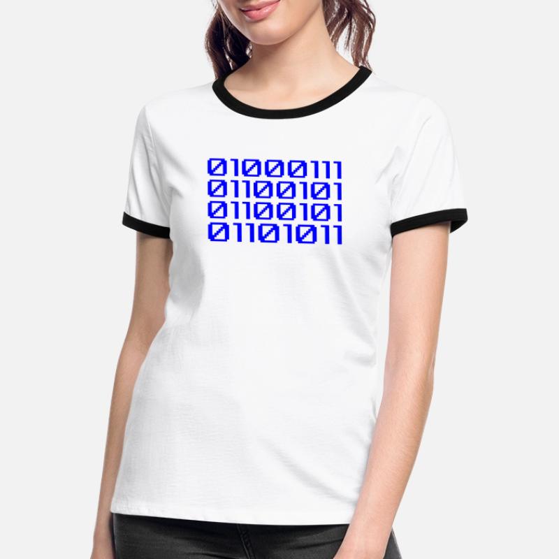 Funny Coder Binärcode Programmierer Entwickler Frauen Kontrast-T-Shirt